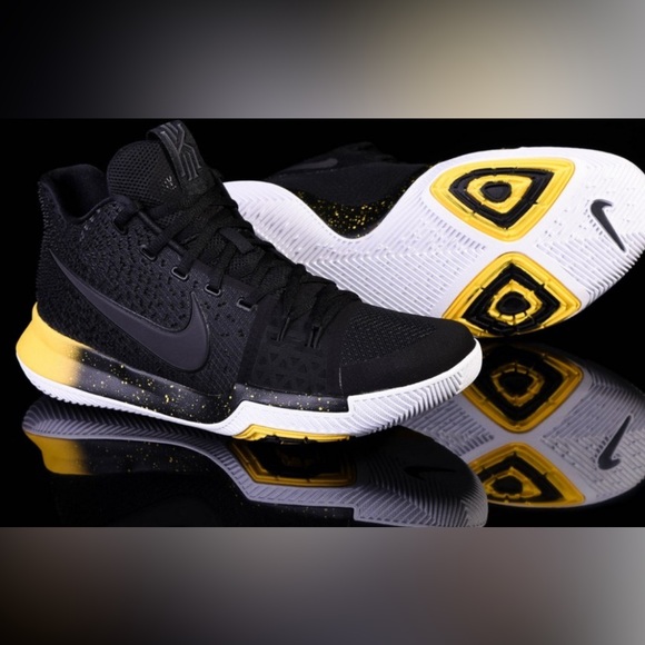 Nike Other - Nike Kyrie 3 Basketball Sneakers Low Top Mesh Black Yellow Shoes Men’s Size 9.5